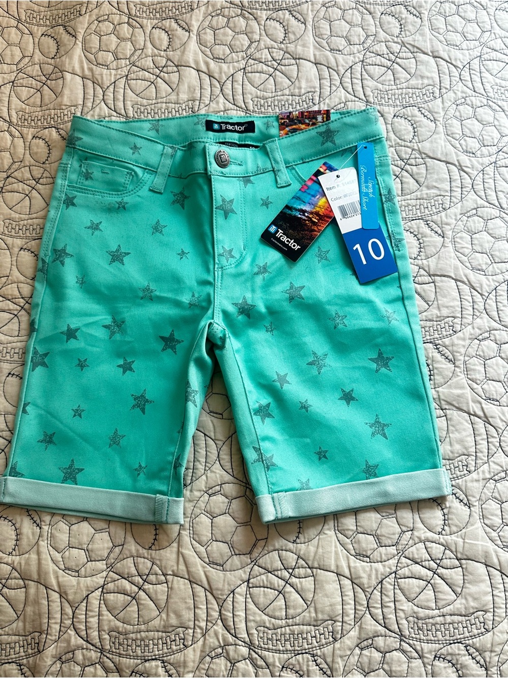 Tractor Girls Mint Teal Casual Bermuda Shorts